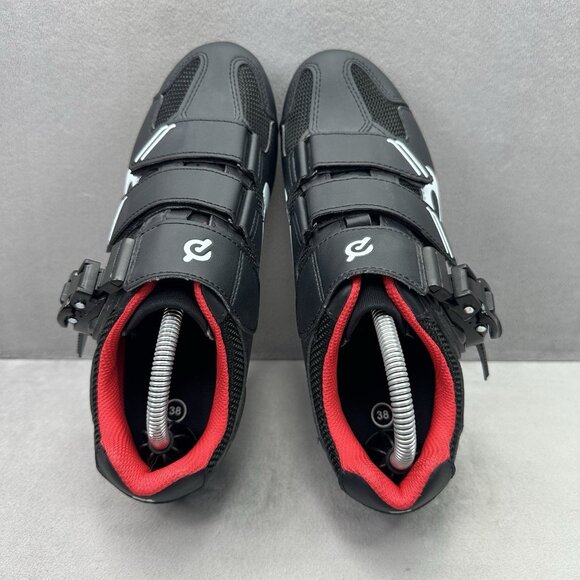 Peloton PL-SH-02 Womens Size 38 (US 7) Cycling Shoes Spin Bike Black White Red - Picture 6 of 8